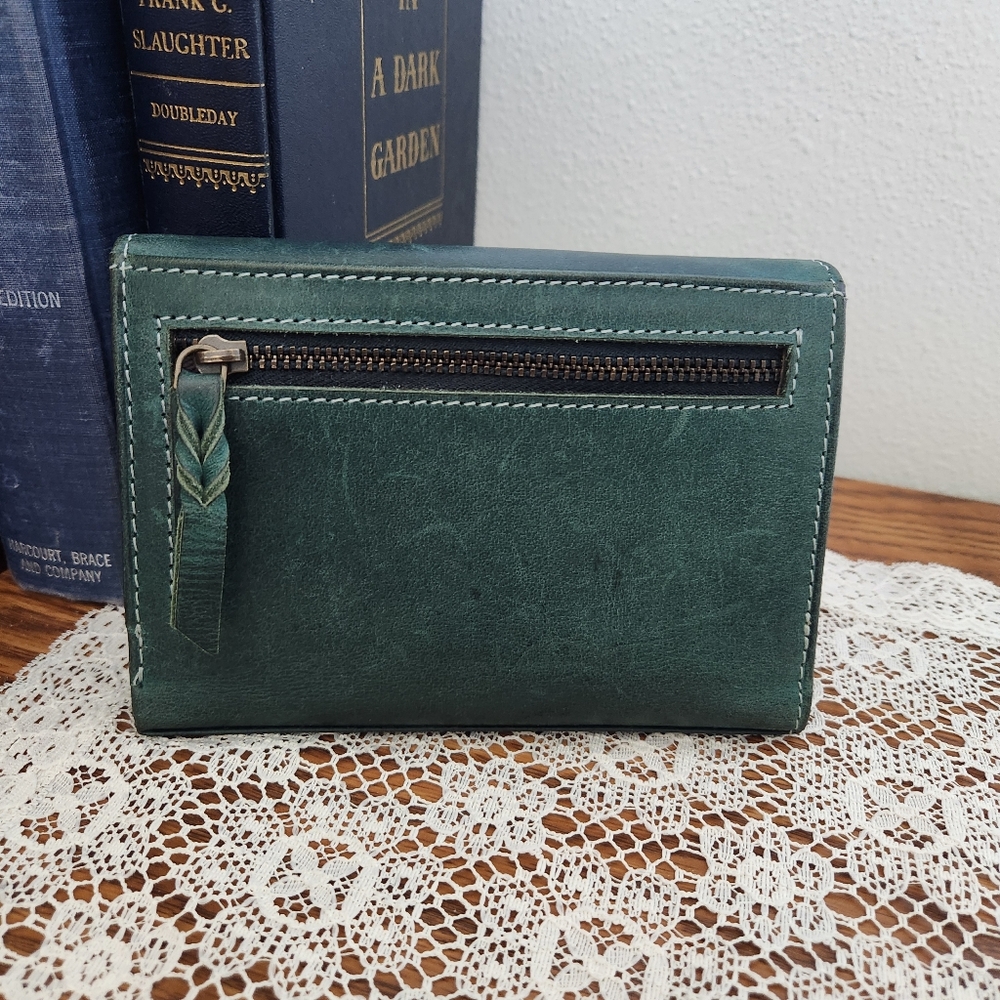 Distressed Embossed Leather Wallet - Picture 4 of 15